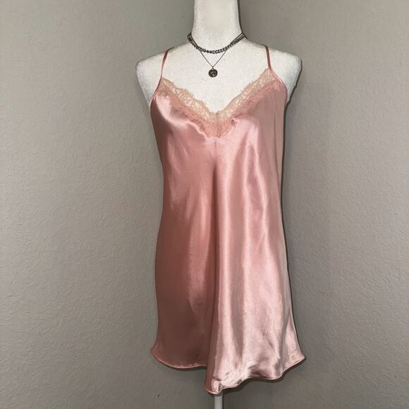 Secret Treasures Slip Dress Women M (8-10) Pink V Neck Spaghetti Strap Sleepwear - Picture 1 of 9